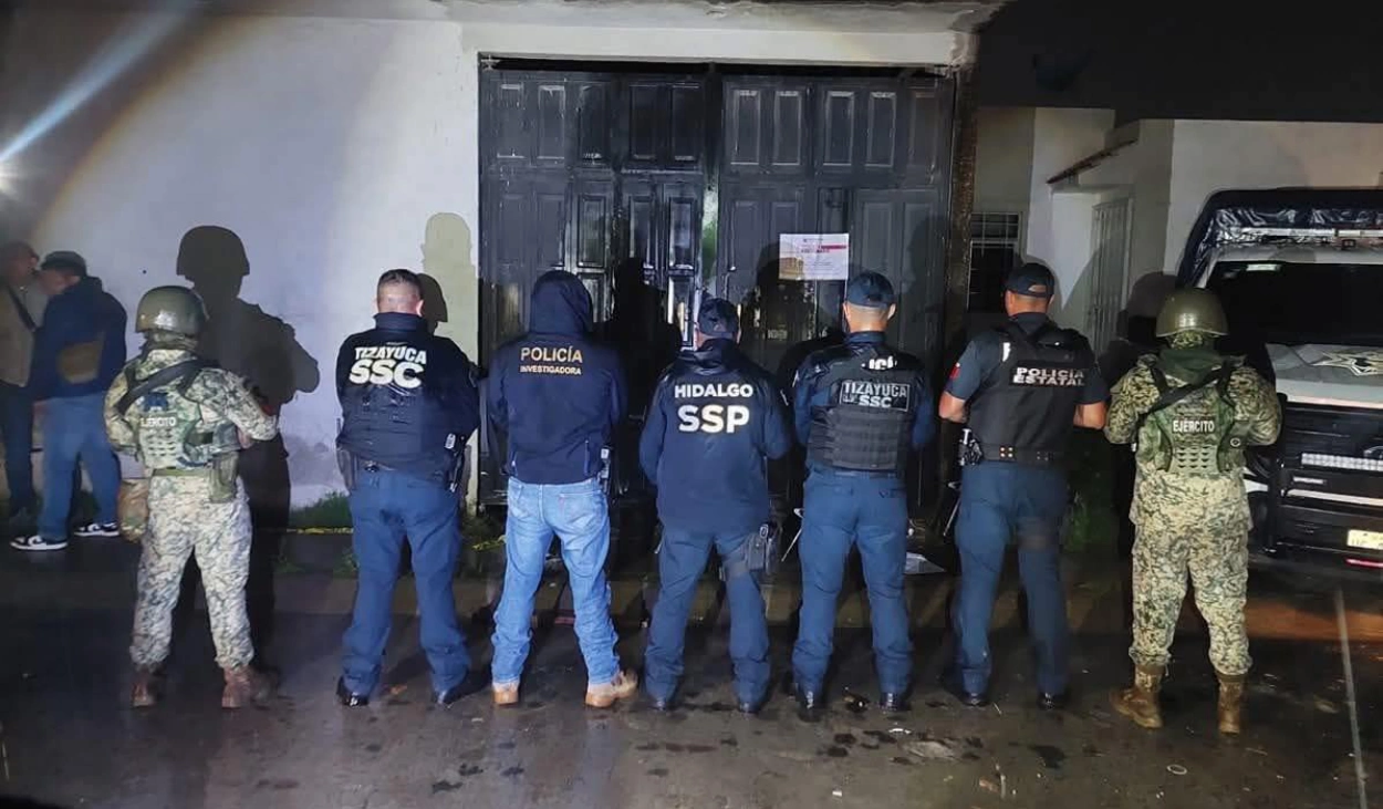 Aseguran predio en Tizayuca ligado al robo de autos y narcóticos; hallan drogas y placas robadas