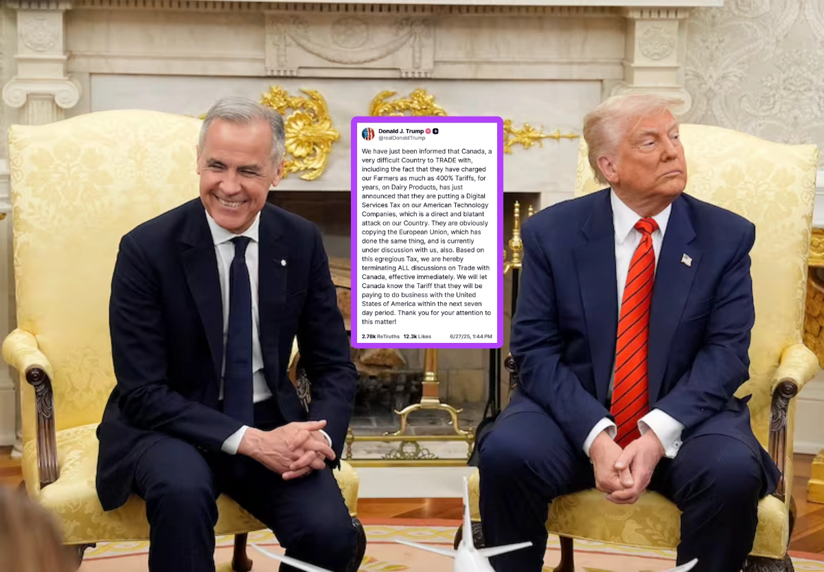 Trump rompe negociaciones comerciales con Canadá por impuesto digital a empresas tecnológicas