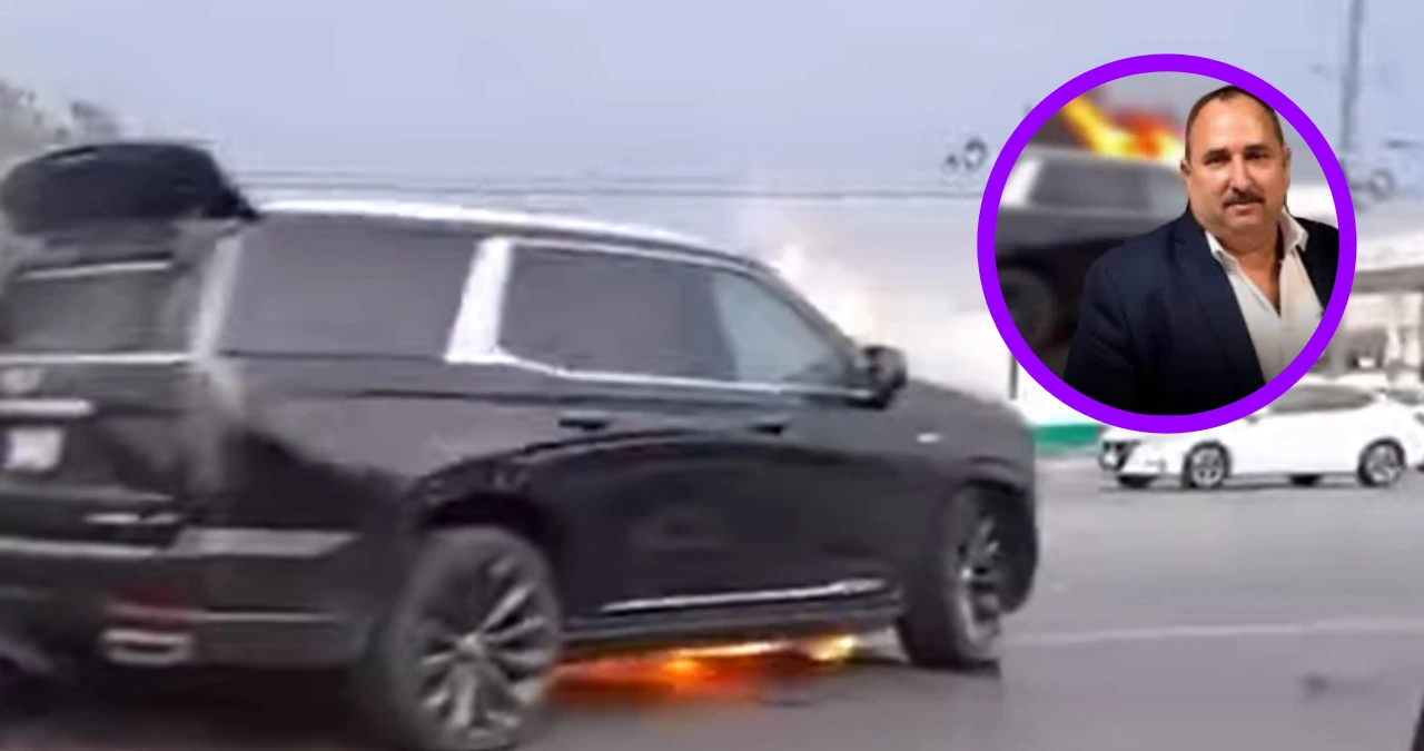 Camioneta asegurada tras el asesinato del delegado de la FGR Ernesto Cuitláhuac Vázquez Reyna en Reynosa