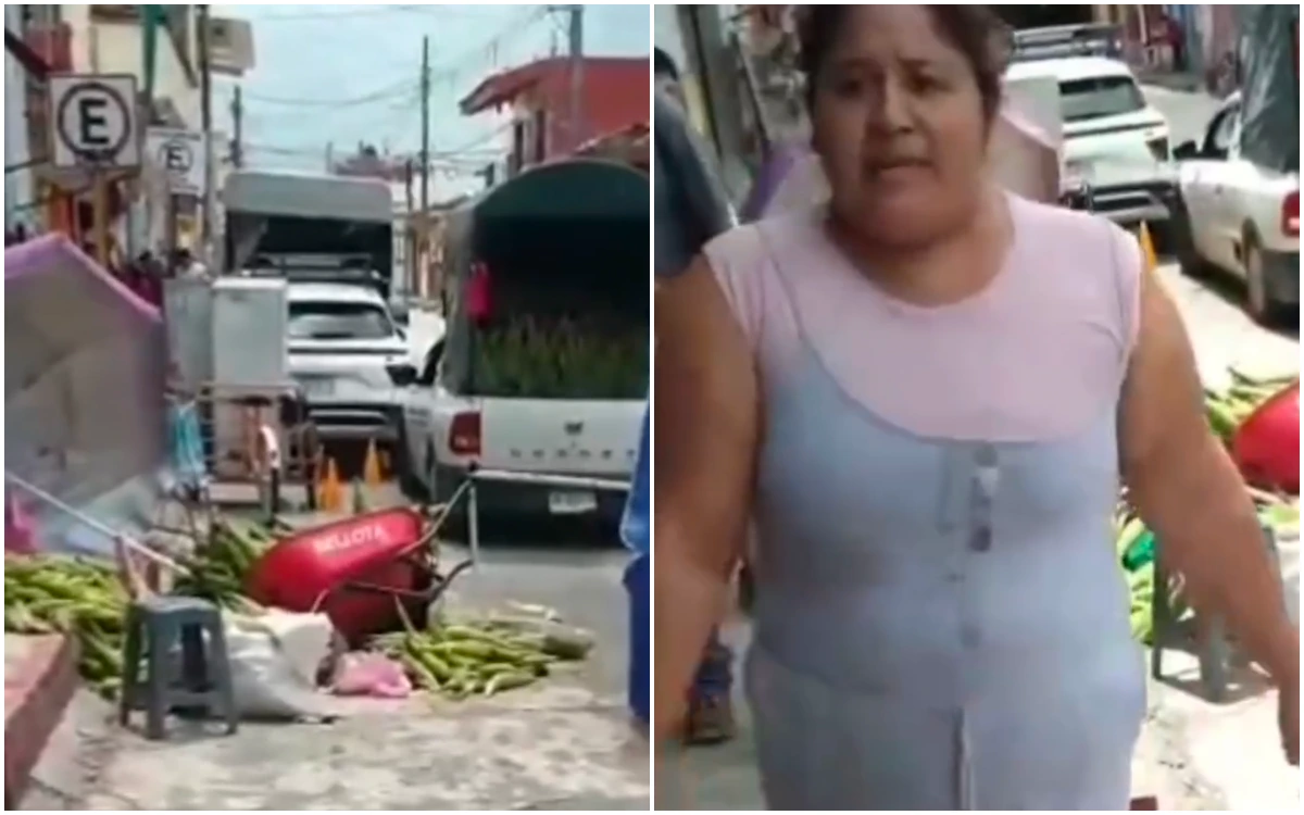 «Lady Elotes»: el viral video de una mujer destruyendo un puesto en Misantla