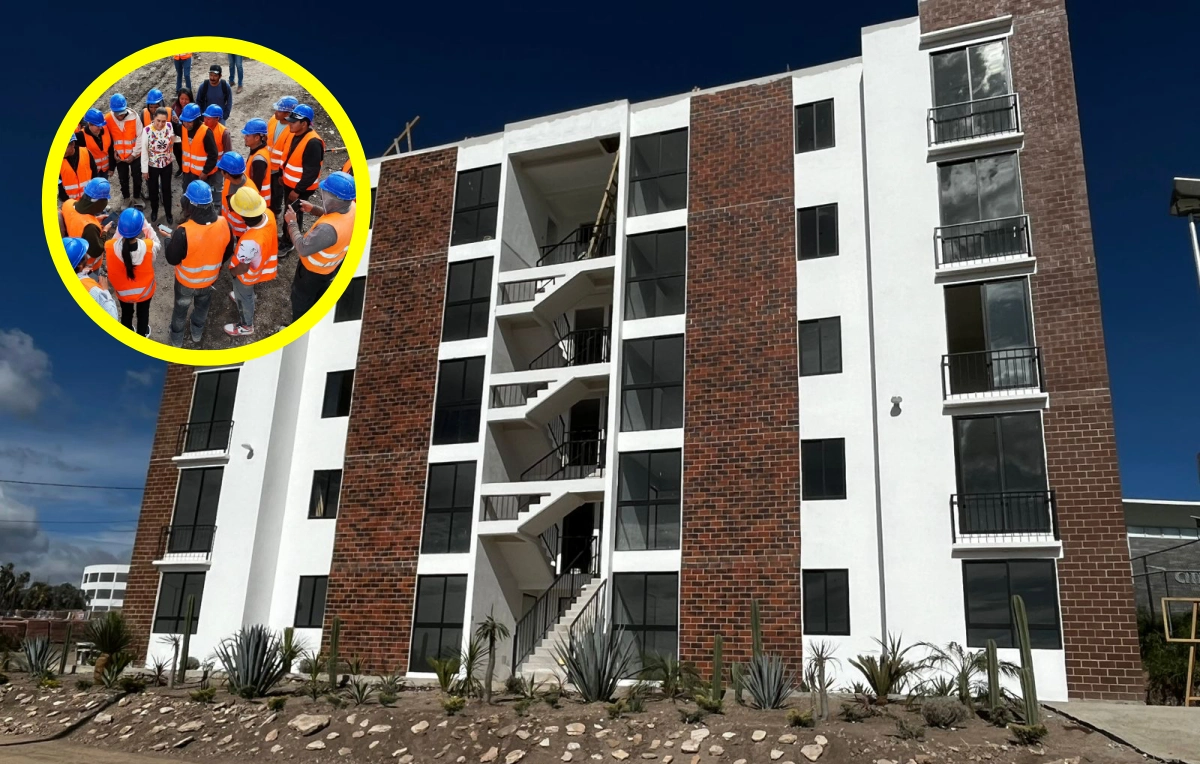 Claudia Sheinbaum supervisa construcción de unidad habitacional en San Agustín Tlaxiaca, Hidalgo, como parte de su gira de trabajo.