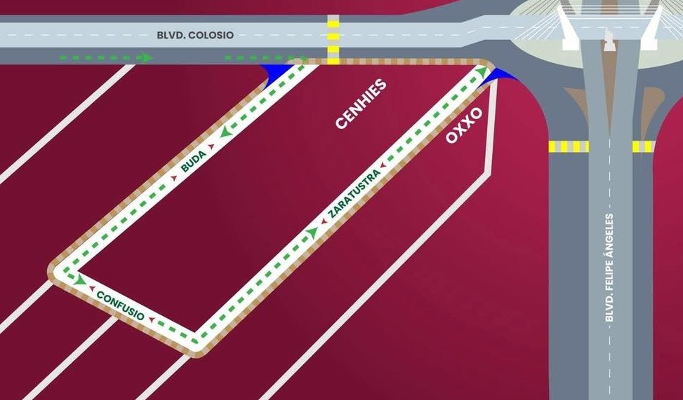 Imagen de los cambios que prevé realizar el Gobierno Municipal en la circulación a calles aledañas a la glorieta 24 horas.