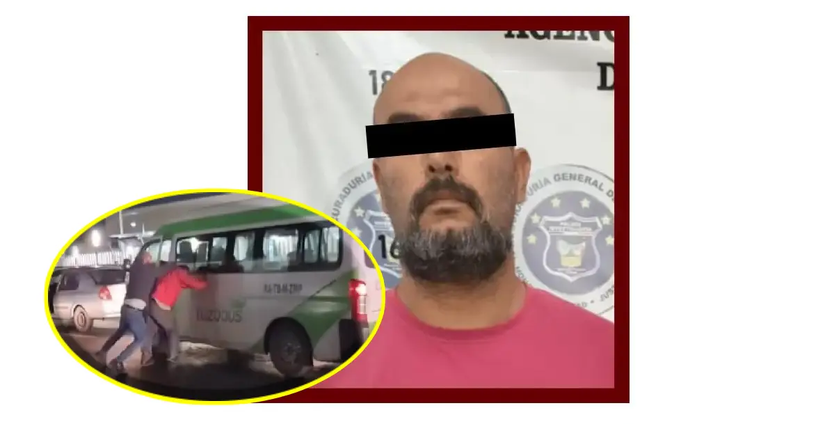 Detienen a hombre que golpeó a chofer de Tuzobús tras riña vial en Pachuca