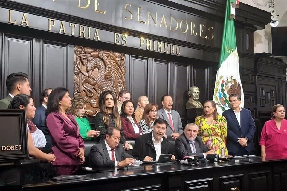 El presidente del Senado, Gerardo Fernández Noroña, anunció en conferencia de prensa que presentará una denuncia penal contra Alito Moreno.