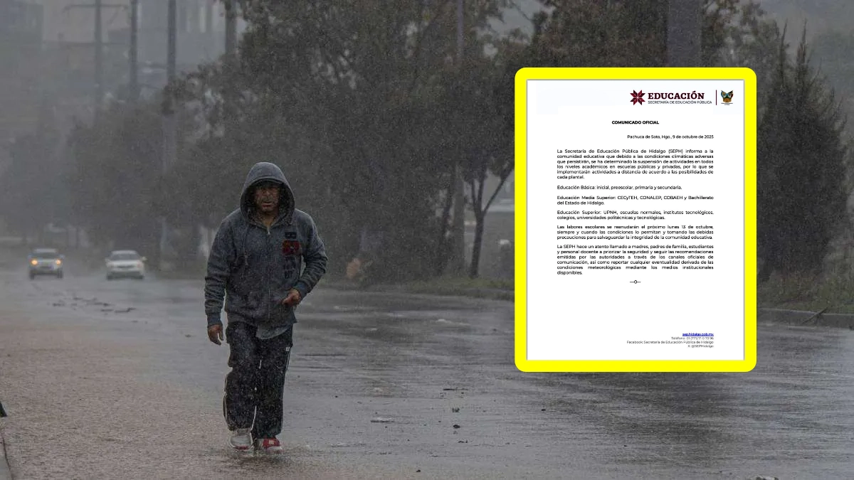 Clases suspendidas en todos los niveles en Hidalgo: ¿Cuándo se reanudarán las actividades?