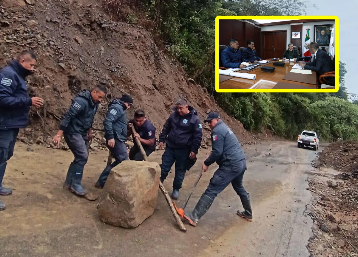 Frente frío 13 en Hidalgo: evacúan a 17 en Huehuetla y activan Comité de Emergencias