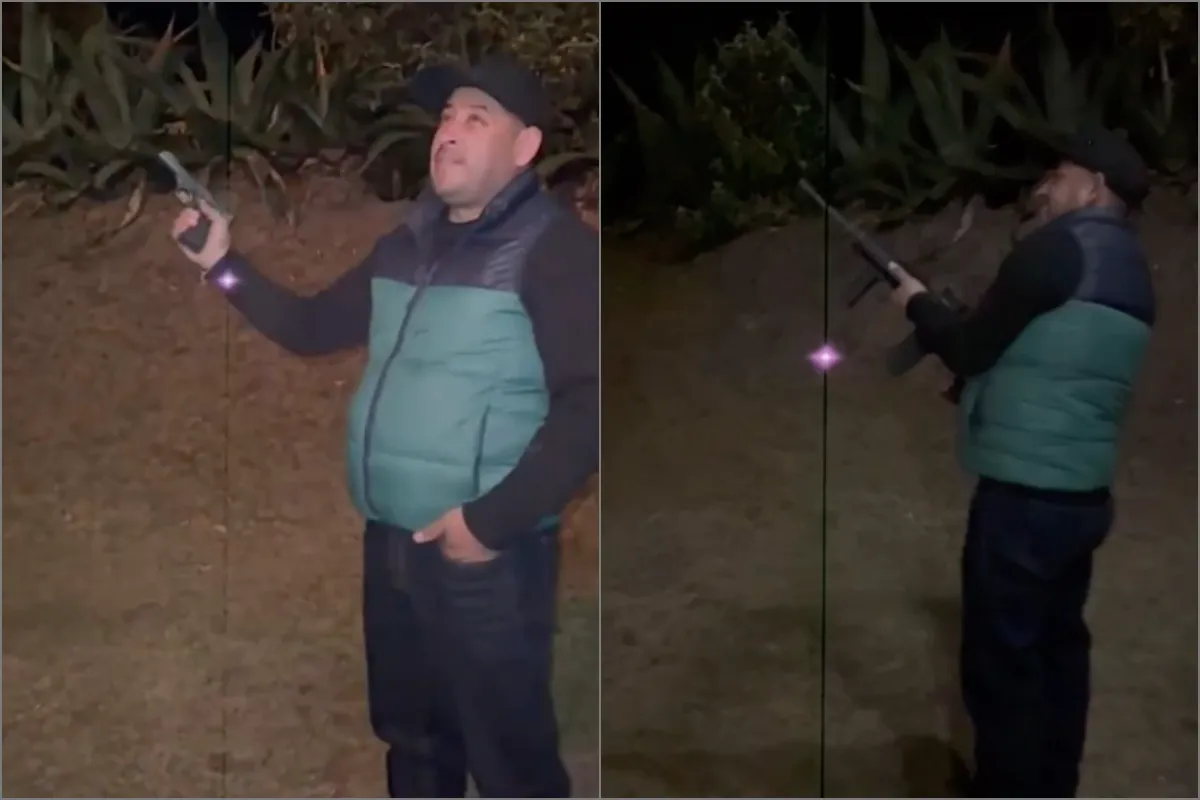 El regidor de Cuautepec de Hinojosa, Benito Sánchez García fue grabado mientras dispara un rifle y un arma corta.